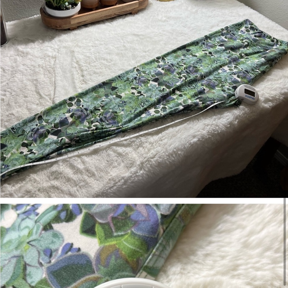 Rare----unicorn---LuLaRoe Floral Leggings - Green and Purple